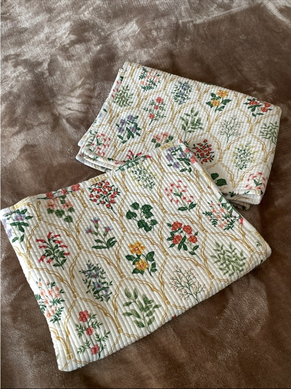 Floral Quilted Pillow Shams - 2